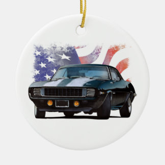 American Black Camaro Ceramic Ornament