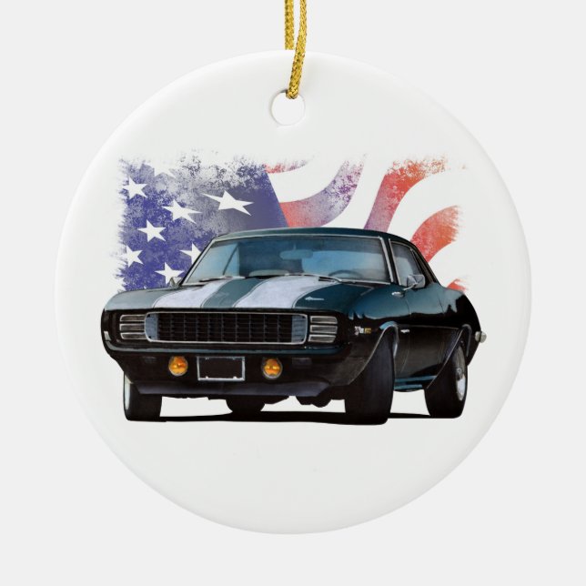American Black Camaro Ceramic Ornament (Front)