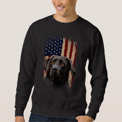 American Black Labrador Usa Flag Lab Owner Sweatshirt