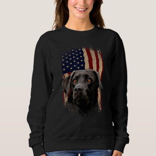American Black Labrador Usa Flag Lab Owner Sweatshirt