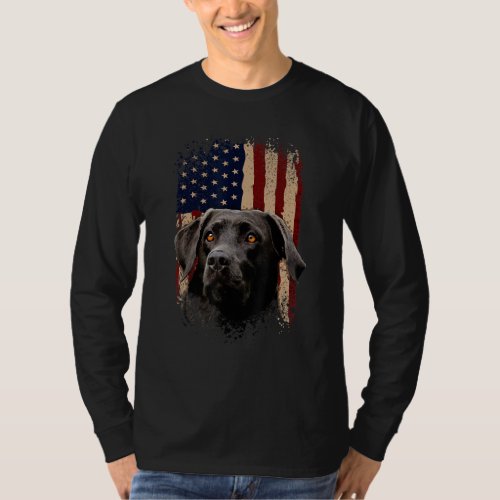 American Black Labrador Usa Flag Lab Owner T_Shirt