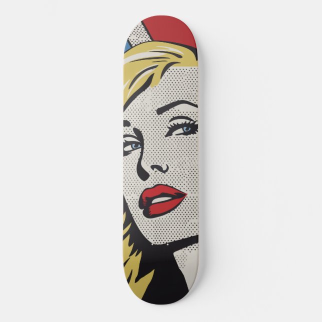 American Blonde Retro Pop Art Skateboard (Front)