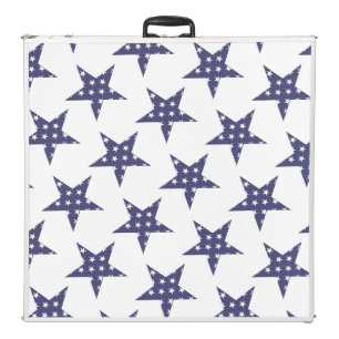 American Blue and White Stars Pattern Patriotic Beer Pong Table