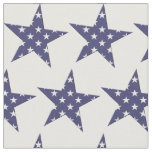 American Blue and White Stars Pattern Patriotic Fabric
