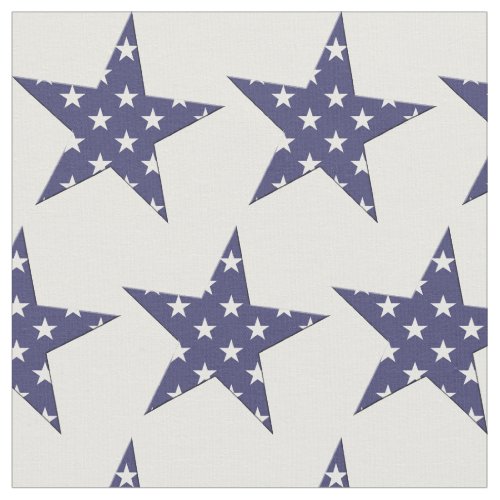 American Blue and White Stars Pattern Patriotic Fabric