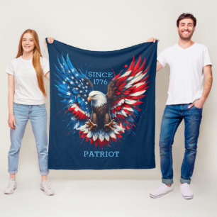 American Bold Eagle Flag Colors Fleece Blanket