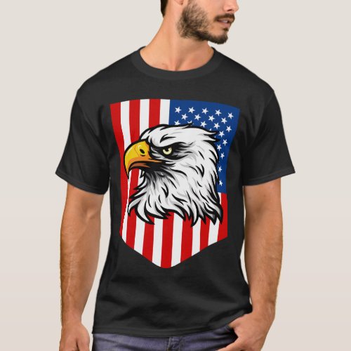 American bold  eagle  patriotic independence day T_Shirt