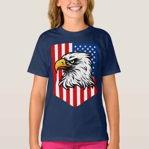 American bold  eagle  patriotic independences  T_Shirt
