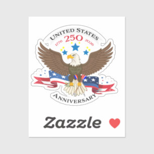 American Bold Eagle Patriotioc Anniversary USA Sticker