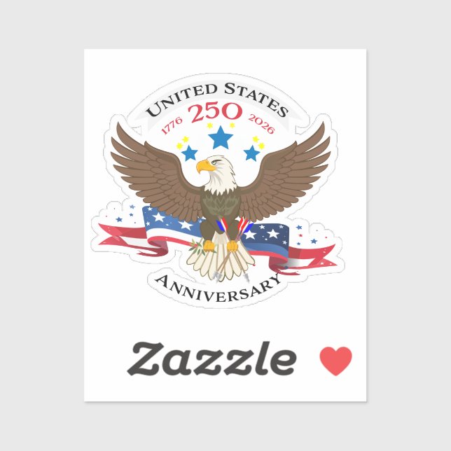 American Bold Eagle Patriotioc Anniversary USA Sticker (Sheet)