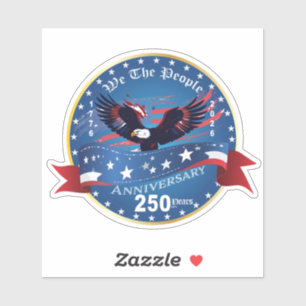 American Bold Eagle Patriotioc Anniversary USA Sticker
