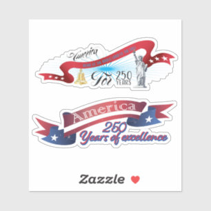 American Bold Eagle Patriotioc Anniversary USA x2 Sticker