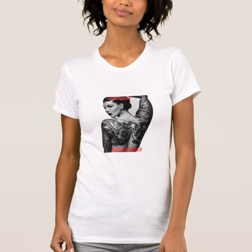 American Bombshells _  Tattooed Lady 1940s Design T_Shirt