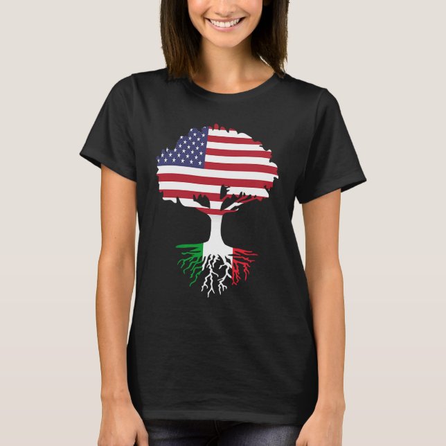 American Born Italian Roots America Grown With Ita T-Shirt (Front)