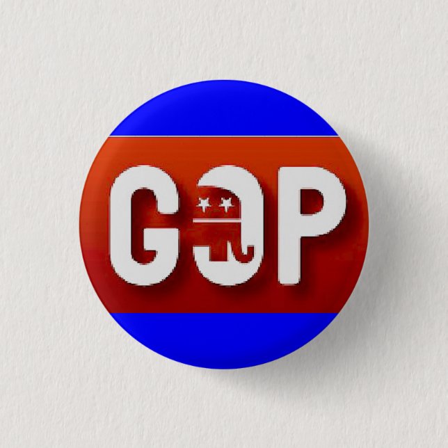 American Born Republic GOP Republican Elephant Pinback Button (Front)