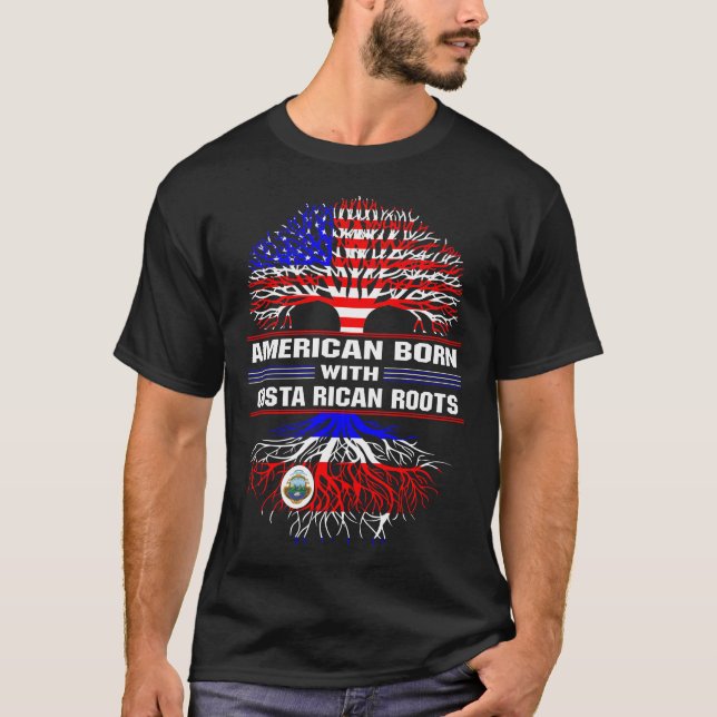 American Born with Costa Rican Roots T-Shirt (Front)