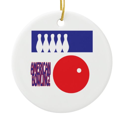 American Bowling Ceramic Ornament