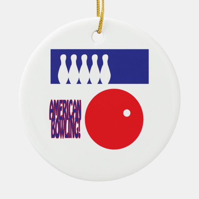 American Bowling Ceramic Ornament (Front)