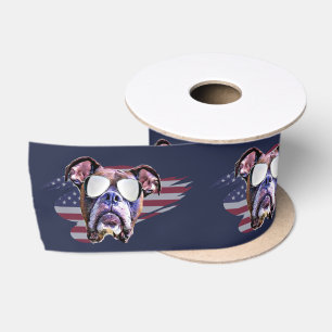 American boxer dog 3" Satin ribbon