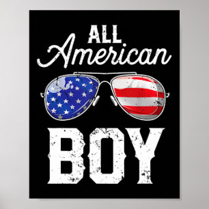 American Boy 4th Of July Usa Boys Patriotic Teens Poster