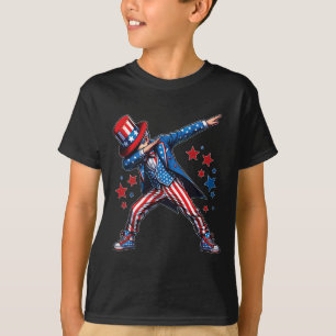 American Boy Dabbing Patriotic 4th Of July Kids T-Shirt