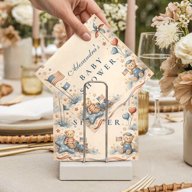 American Boy Stars and Stripes Baby Shower Napkins (Creator Uploaded)