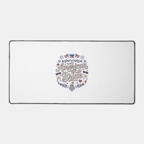 American Bride Patriotic Wedding Vector Design_1 Desk Mat