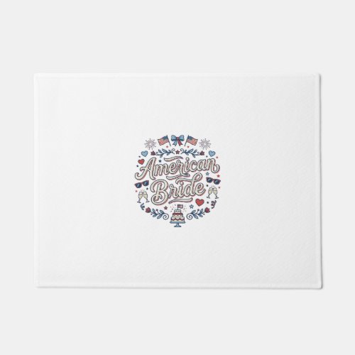 American Bride Patriotic Wedding Vector Design_1 Doormat