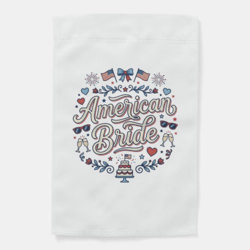 American Bride Patriotic Wedding Vector Design_1 Garden Flag