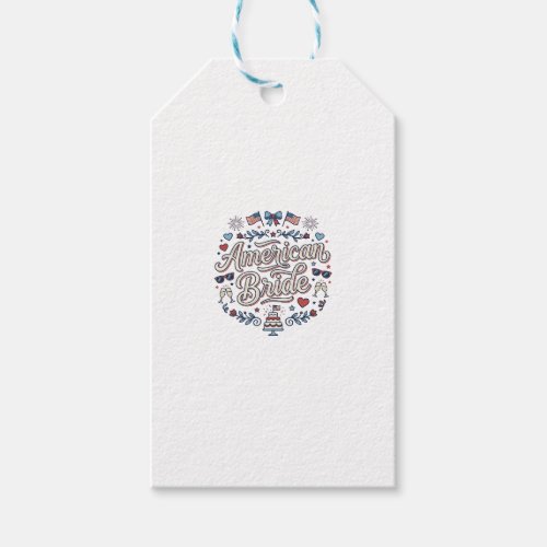 American Bride Patriotic Wedding Vector Design_1 Gift Tags