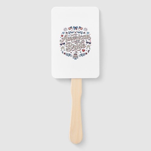 American Bride Patriotic Wedding Vector Design_1 Hand Fan