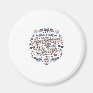 American Bride Patriotic Wedding Vector Design_1 Magnet