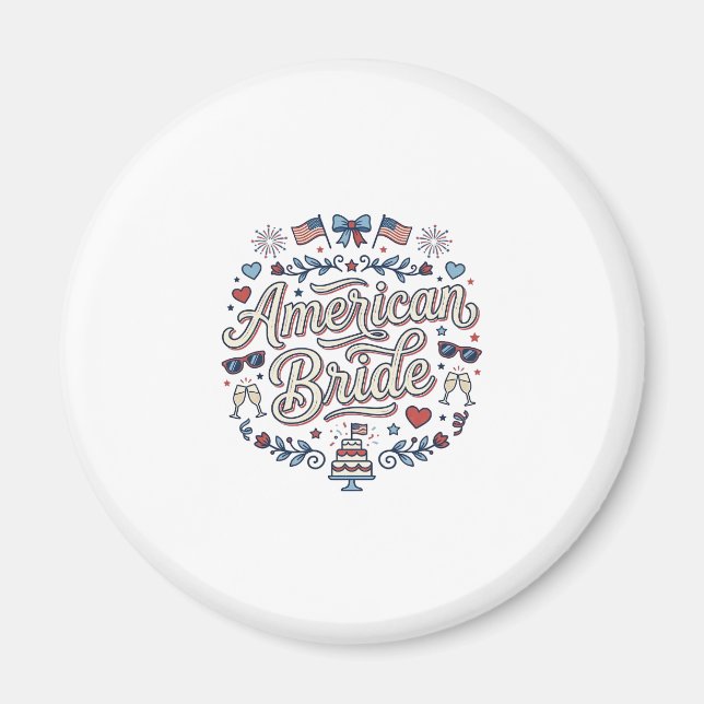 American Bride Patriotic Wedding Vector Design_1 Magnet (Front)