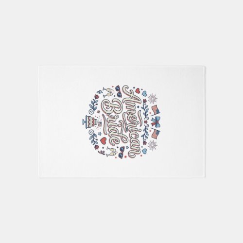 American Bride Patriotic Wedding Vector Design_1 Rug