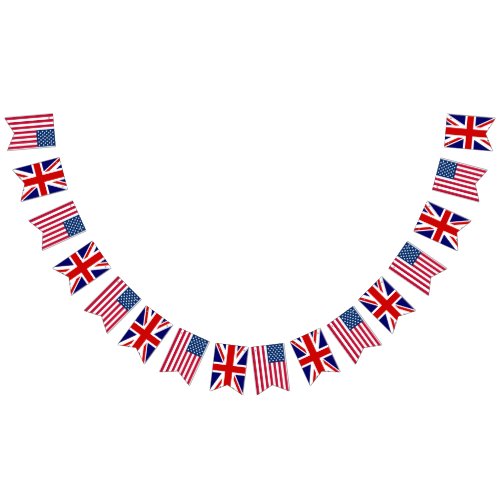 American British Wedding Bunting Flags