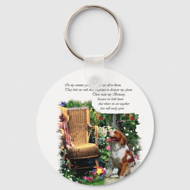 American Brittany Spaniel Art Gifts Keychain (Front)