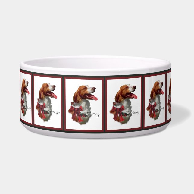 American Brittany Spaniel Christmas  Bowl (Front)