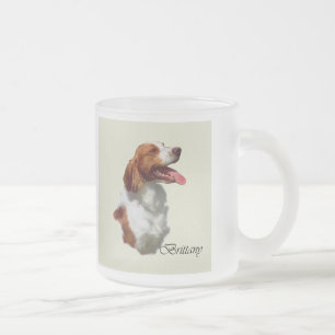 American Brittany Spaniel Gifts Frosted Glass Coffee Mug