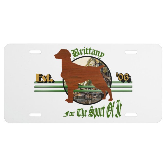 American Brittany Spaniel Gifts License Plate (Front)
