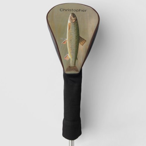 American Brook Trout Fish Vintage Fishing Art Golf Head Cover