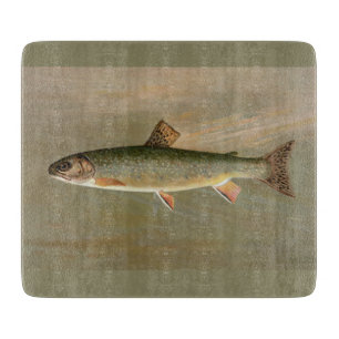 American Brook Trout Fish Vintage Illustration Cutting Board