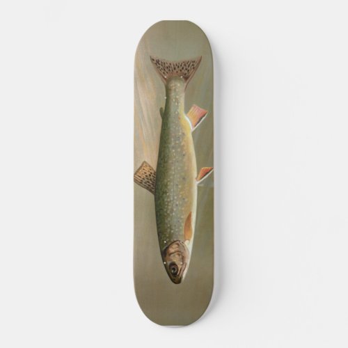 American Brook Trout Fish Vintage Illustration Skateboard