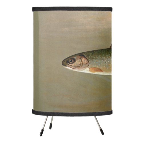 American Brook Trout Fish Vintage Illustration Tripod Lamp