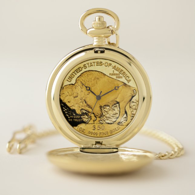 "American Buffalo 2006 Proof-US Treasury Coin" Pocket Watch (Inside)