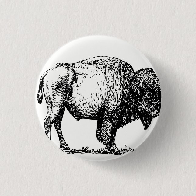 American Buffalo Bison Button (Front)