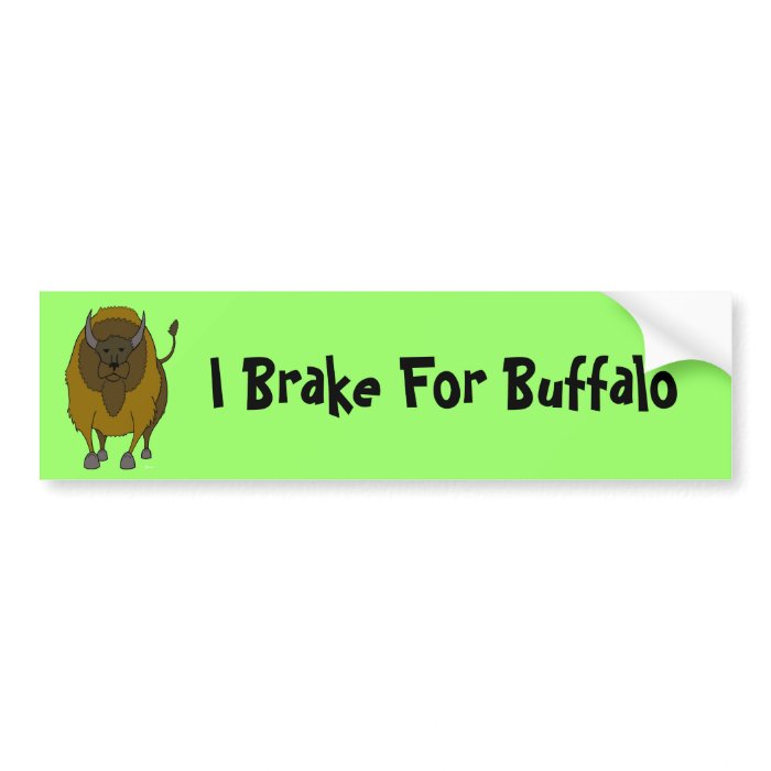 American Buffalo Bison Cartoon Bumper Sticker