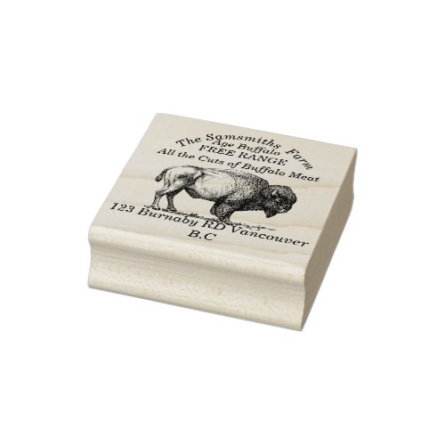  American Buffalo Bison Family Farm Rubber Stamp