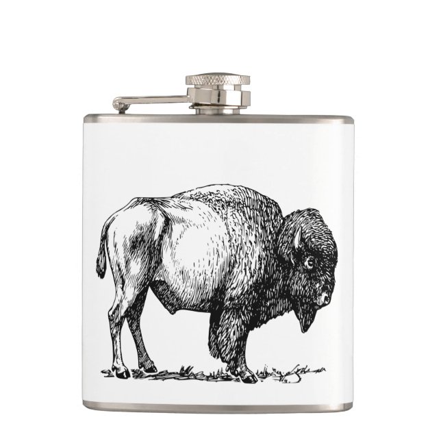 American Buffalo Bison Hip Flask (Front)
