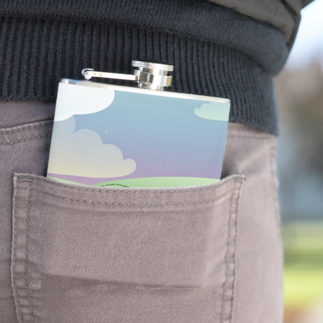American Buffalo Bison in a green field Flask (In Situ)