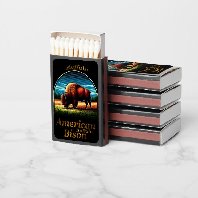 American Buffalo Bison Matchboxes (Stacked)